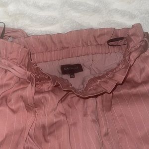 Tristan Crop Pant in Mauve & White